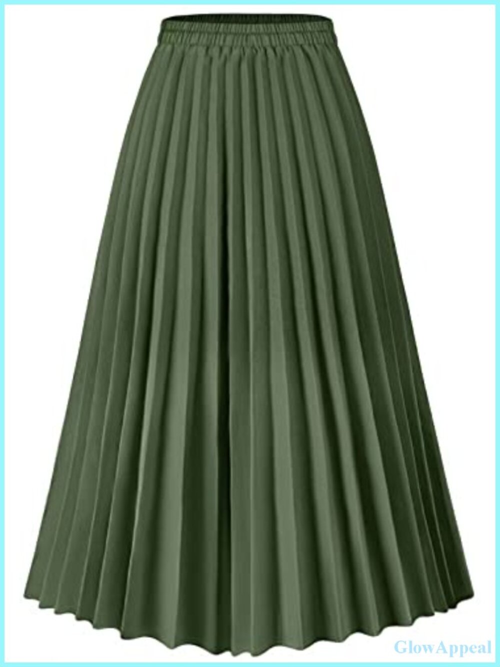 High Waisted Midi A-Line Skirt Leopard Print Pleated Polyester